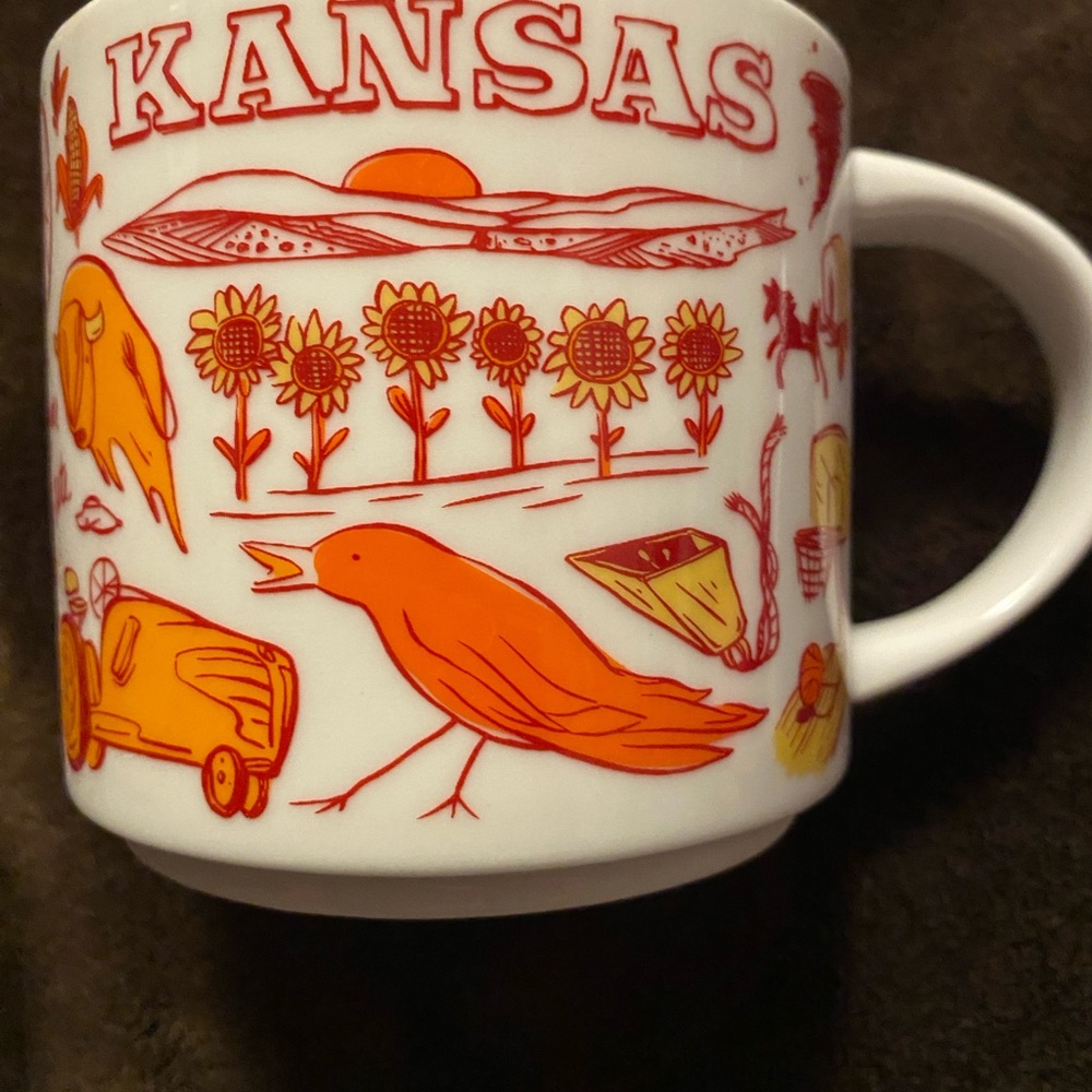 2028 Been There Series Starbucks Kansas White and Orange Mug
